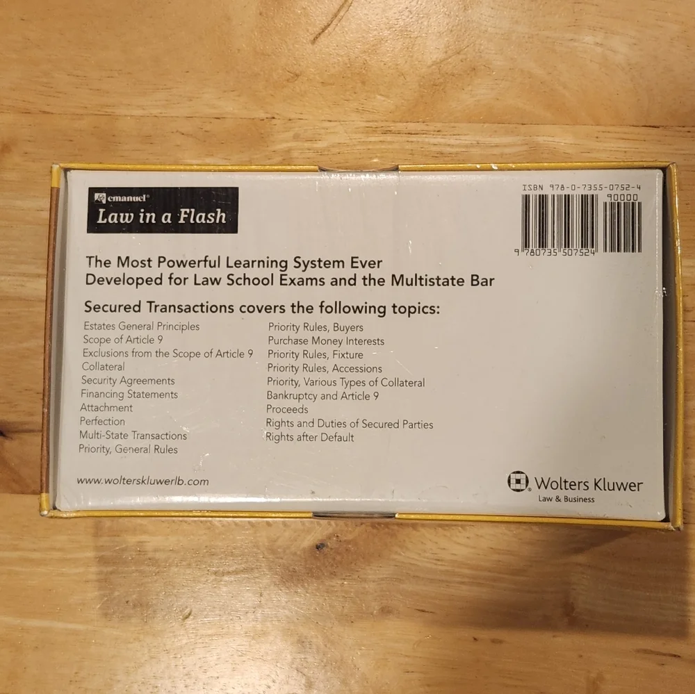 NWT Emanuel Law in a Flash Cards SECURED TRANSACTIONS UCC ARTICLE 9